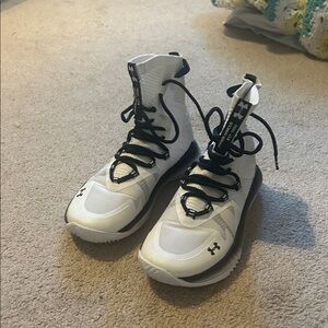 Under Armour Kids High-Top Sneakers - White and Black